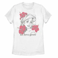 Licensed Character Disney's The Little Mermaid Juniors' Ariel "Let Love Grow" Floral Tee