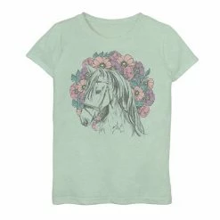 Licensed Character Girls 7-16 Fifth Sun Floral Horse Portrait Graphic Tee Purple Heather -Licensed Character Shop unnamed file 4016