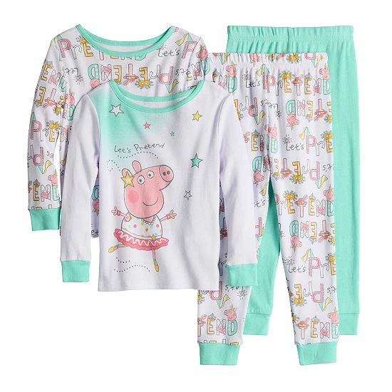 Licensed Character Toddler Girl Peppa Pig Tops & Bottoms Pajama Set 3 Licensed Character Toddler Girl Peppa Pig Tops & Bottoms Pajama Set