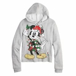 Licensed Character Disney's Mickey Mouse Juniors' Mistletoe Graphic Hoodie -Licensed Character Shop unnamed file 406