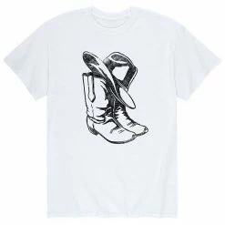 Licensed Character Men's Cowboy Hat Boots Tee White -Licensed Character Shop unnamed file 4104