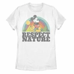 Licensed Character Disney's Mickey & Friends Juniors' Mickey Mouse Respect Nature Rainbow Tee