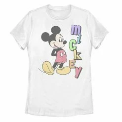 Licensed Character Disney's Mickey Mouse Standing Vertical Rainbow Name Tee