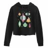 Licensed Character Juniors' Retro Christmas Ornaments Cropped Hoodie -Licensed Character Shop unnamed file 4132