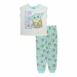 Licensed Character Girls 6-12 Star Wars The Mandalorian "Grogu's Day" Baby Yoda Top & Bottoms Pajama Set