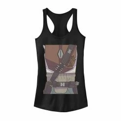 Alternative view of Licensed Character Juniors' Star Wars The Mandalorian Costume Halloween Tank Gray Heather