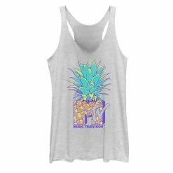 Licensed Character Juniors' MTV Pineapple Colorful Logo Music Television Graphic Tank Raspberry -Licensed Character Shop unnamed file 41437