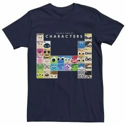 Licensed Character Men's Disney Pixar Periodic Table Of Characters Tee Royal