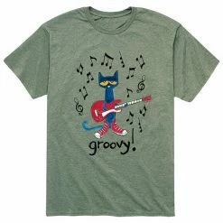 Licensed Character Men's Pete The Cat Groovy! Music Tee Heather Military Green -Licensed Character Shop unnamed file 4173