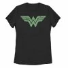 Licensed Character Juniors' Wonder Woman Green Hue Clover Fill Logo Tee -Licensed Character Shop unnamed file 41751