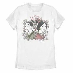 Licensed Character Disney's Mulan Juniors' Reflection Floral Portrait Tee