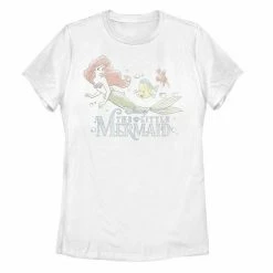 Licensed Character Disney's The Little Mermaid Juniors' Line Art Water Color Portrait Tee