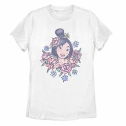 Licensed Character Disney Juniors' Mulan Floral Portrait Tee