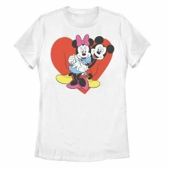 Licensed Character Disney's Mickey & Minnie Mouse Juniors' Heart Graphic Tee