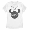 Licensed Character Juniors' Disney's Minnie Mouse Head Silhouette Bow Bride Cursive Text Tee -Licensed Character Shop unnamed file 42217