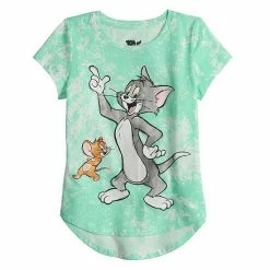 Licensed Character Girls 7-16 Tom & Jerry Tie Dye Graphic Tee