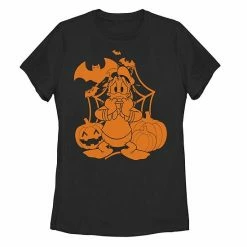 Licensed Character Disney's Mickey Mouse & Friends Juniors' Halloween Donald Duck Pumpkins Graphic Tee