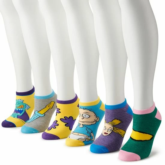 Licensed Character Women's Rugrats 6-Pack Ankle Socks 3 Licensed Character Women's Rugrats 6-Pack Ankle Socks