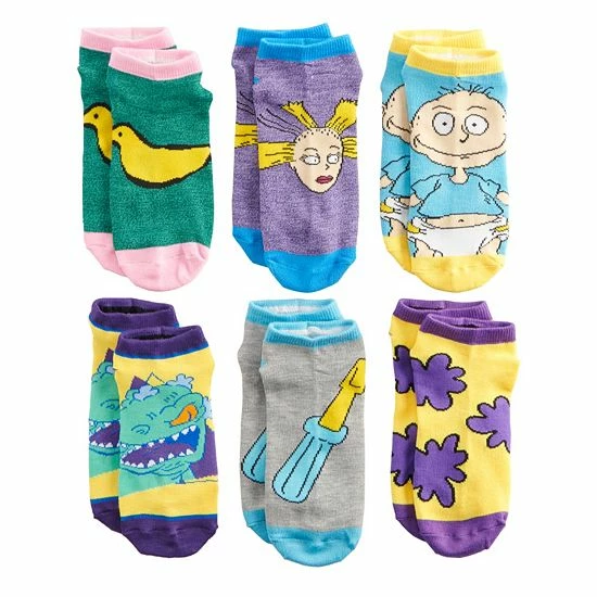 Licensed Character Women's Rugrats 6-Pack Ankle Socks 4 Licensed Character Women's Rugrats 6-Pack Ankle Socks - Image 2
