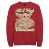 Licensed Character Men's Star Wars The Mandalorian The Child All I Want For Christmas Sweatshirt -Licensed Character Shop unnamed file 4239