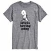 Licensed Character Men's Peanuts Love Is Having Dog Tee Gray -Licensed Character Shop unnamed file 42397