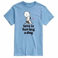 Licensed Character Men's Peanuts Love Is Having Dog Tee Gray -Licensed Character Shop unnamed file 42400