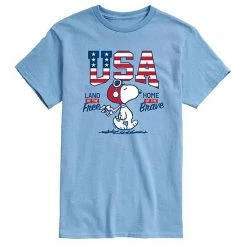 Licensed Character Men's Peanuts USA Snoopy Free Brave Tee Blue -Licensed Character Shop unnamed file 42539