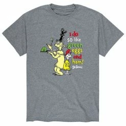 Licensed Character Men's Dr. Seuss I Do So Like Green Tee Grey