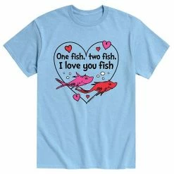 Licensed Character Men's Dr. Seuss "One Fish, Two Fish, I Love You Fish" Tee Blue -Licensed Character Shop unnamed file 42564