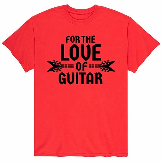 Licensed Character Men's For The Love Of Guitar Tee Red 5 Licensed Character Men's For The Love Of Guitar Tee Red - Image 3