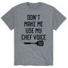 Licensed Character Men's "Don't Make Me Use My Chef Voice" Tee Grey -Licensed Character Shop unnamed file 42609