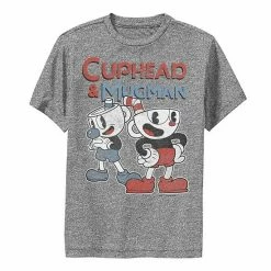 Licensed Character Boys 8-20 Cuphead And Mugman Dynamic Duo Tee Charcoal Heather -Licensed Character Shop unnamed file 4270