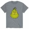 Licensed Character Men's Dr. Seuss The Grinch Face Tee Athletic Heather -Licensed Character Shop unnamed file 4275