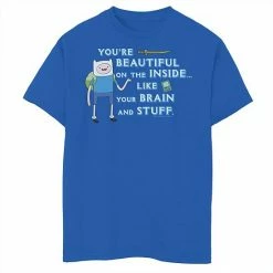 Licensed Character Boys 8-20 Adventure Time Finn You're Beautiful Inside Portrait Graphic Tee Royal -Licensed Character Shop unnamed file 42755