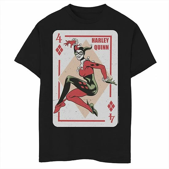 Licensed Character Boys 8-20 Batman Harley Quinn Playing Card Graphic Tee Black 5 Licensed Character Boys 8-20 Batman Harley Quinn Playing Card Graphic Tee Black - Image 3