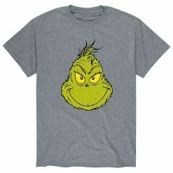 Licensed Character Men's Dr. Seuss The Grinch Face Tee Athletic Heather -Licensed Character Shop unnamed file 4277