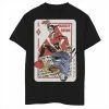 Licensed Character Boys 8-20 Batman Harley Quinn Joker Playing Card Graphic Tee Black