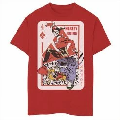 Licensed Character Boys 8-20 Batman Harley Quinn Joker Playing Card Graphic Tee Black -Licensed Character Shop unnamed file 42772