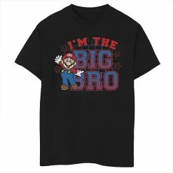 Licensed Character Boys 8-20 Nintendo Super Mario I'm The Big Bro Portrait Text Graphic Tee Black -Licensed Character Shop unnamed file 42786