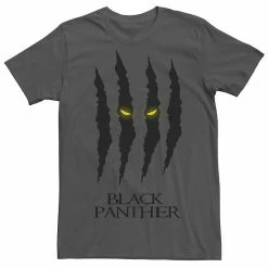 Licensed Character Men's Marvel Retro Black Panther Scratches Tee Charcoal