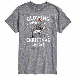 Licensed Character Men's Dr. Seuss Glowing With Christmas Cheer Tee Olive