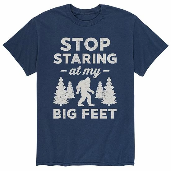 Licensed Character Men's Stop Staring At My Big Feet Tee Red 4 Licensed Character Men's Stop Staring At My Big Feet Tee Red - Image 2