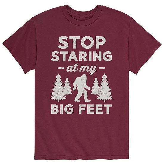 Licensed Character Men's Stop Staring At My Big Feet Tee Red 5 Licensed Character Men's Stop Staring At My Big Feet Tee Red - Image 3