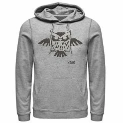 Licensed Character Men's Nintendo Legend Of Zelda Links Awakening Owl Glyph Graphic Hoodie Athletic Heather