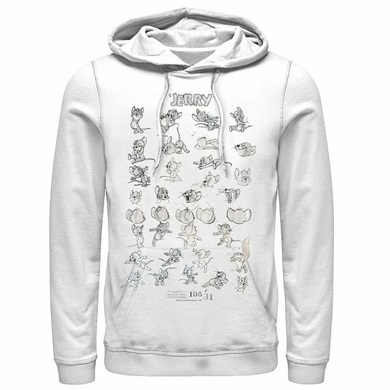 Licensed Character Mens Tom And Jerry Character Art Hoodie 3 Licensed Character Mens Tom And Jerry Character Art Hoodie