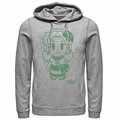 Licensed Character Men's Nintendo Legend Of Zelda Links Awakening Marin Outline Portrait Hoodie Athletic Heather