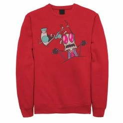 Licensed Character Men's Nickelodeon Invader Zim Gir Pulling Zim's Antennas Portrait Sweatshirt Red -Licensed Character Shop unnamed file 43205