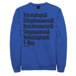 Licensed Character Men's Jurassic Park Dinosaur Names Sweatshirt Royal -Licensed Character Shop unnamed file 43211