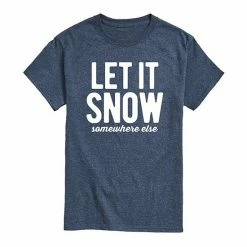 Licensed Character Men's Let It Snow Somewhere Else Tee Blue -Licensed Character Shop unnamed file 43275