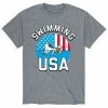 Licensed Character Men's Peanuts Snoopy Swimming USA Tee Grey -Licensed Character Shop unnamed file 43276